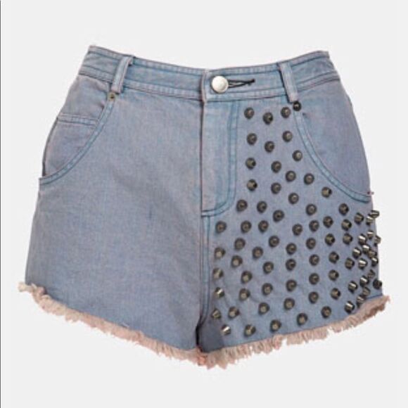 ASTR Studded Denim Shorts - Picture 2 of 8
